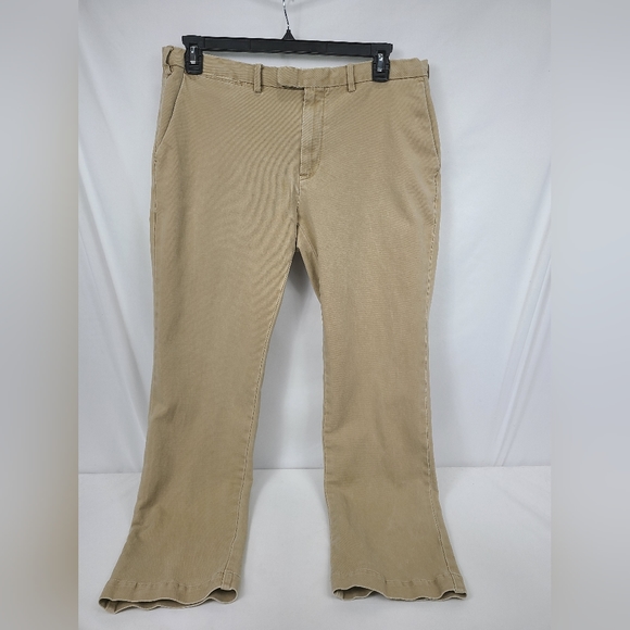 Polo Ralph Lauren Men Pant 36x32 Stretch Classic Fit Flat Front Khaki Tan Modern - Picture 1 of 8
